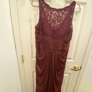David’s Bridal Lace Gown (Wine) - Sz 14